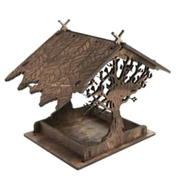 image-Wooden Home Garden Outdoor Bird Feeder Garden Pendant Decoration Feeder