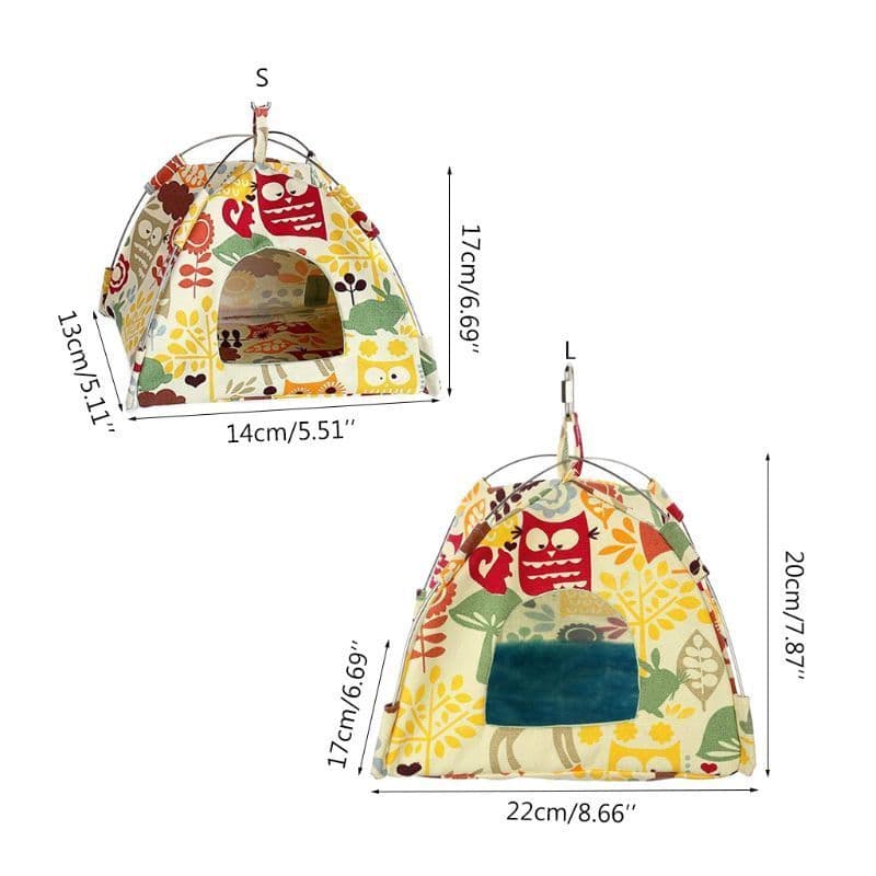 image-New Hanging Canvas Parrot Tent Bird Cage Pet Universal Bird Tent Hammock Small Pet Nest