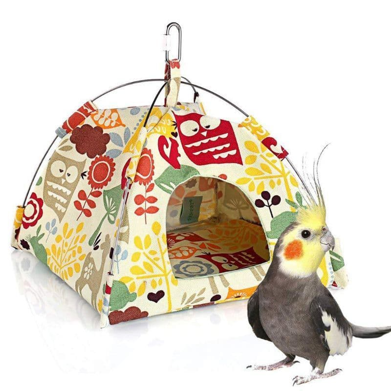 image-New Hanging Canvas Parrot Tent Bird Cage Pet Universal Bird Tent Hammock Small Pet Nest