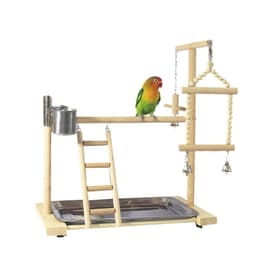 image-Wooden Small Cockatiel Floor Parrot Standing Stand