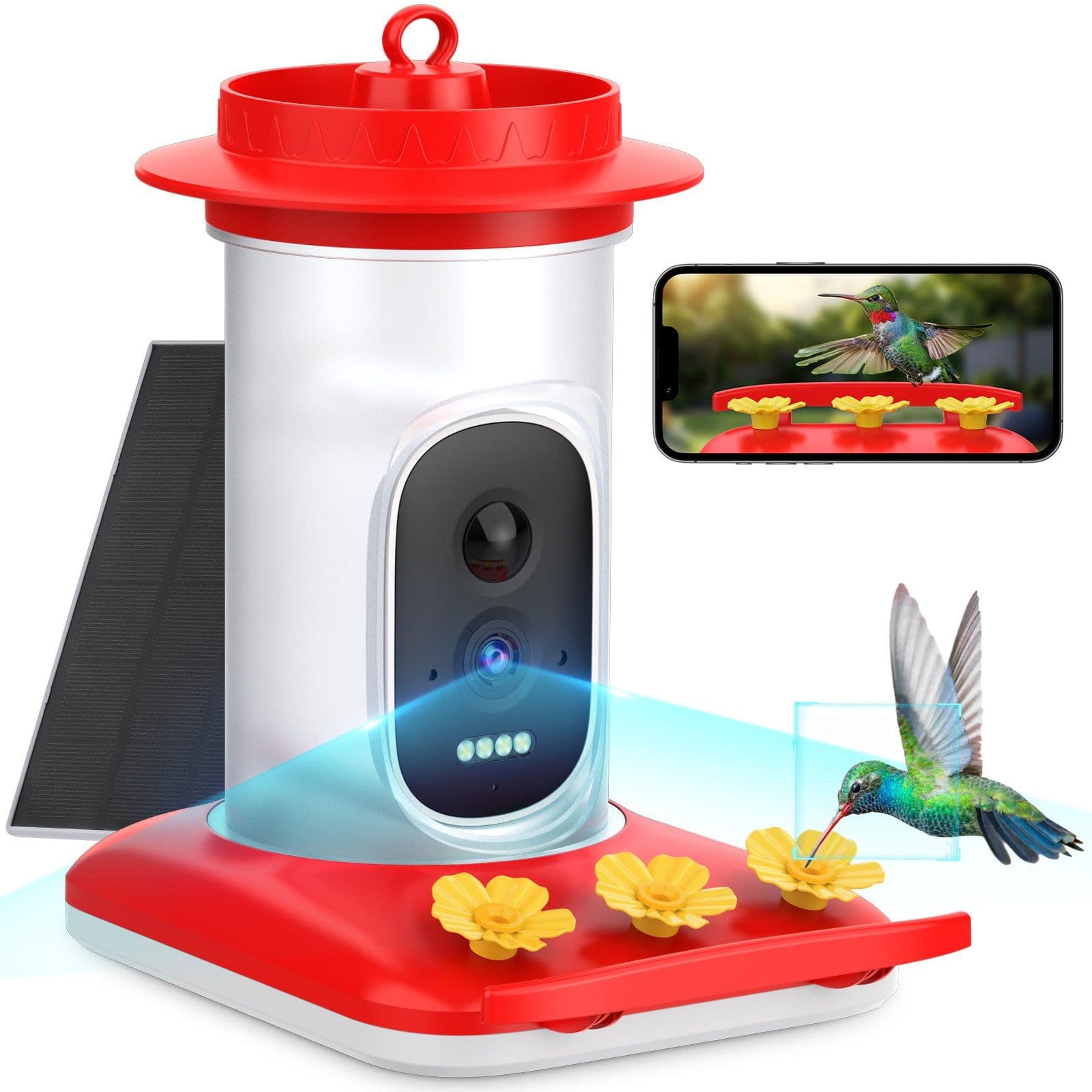 image-Intelligent Visual Hummingbird Water Feeder 5MP Pixel Outdoor HD