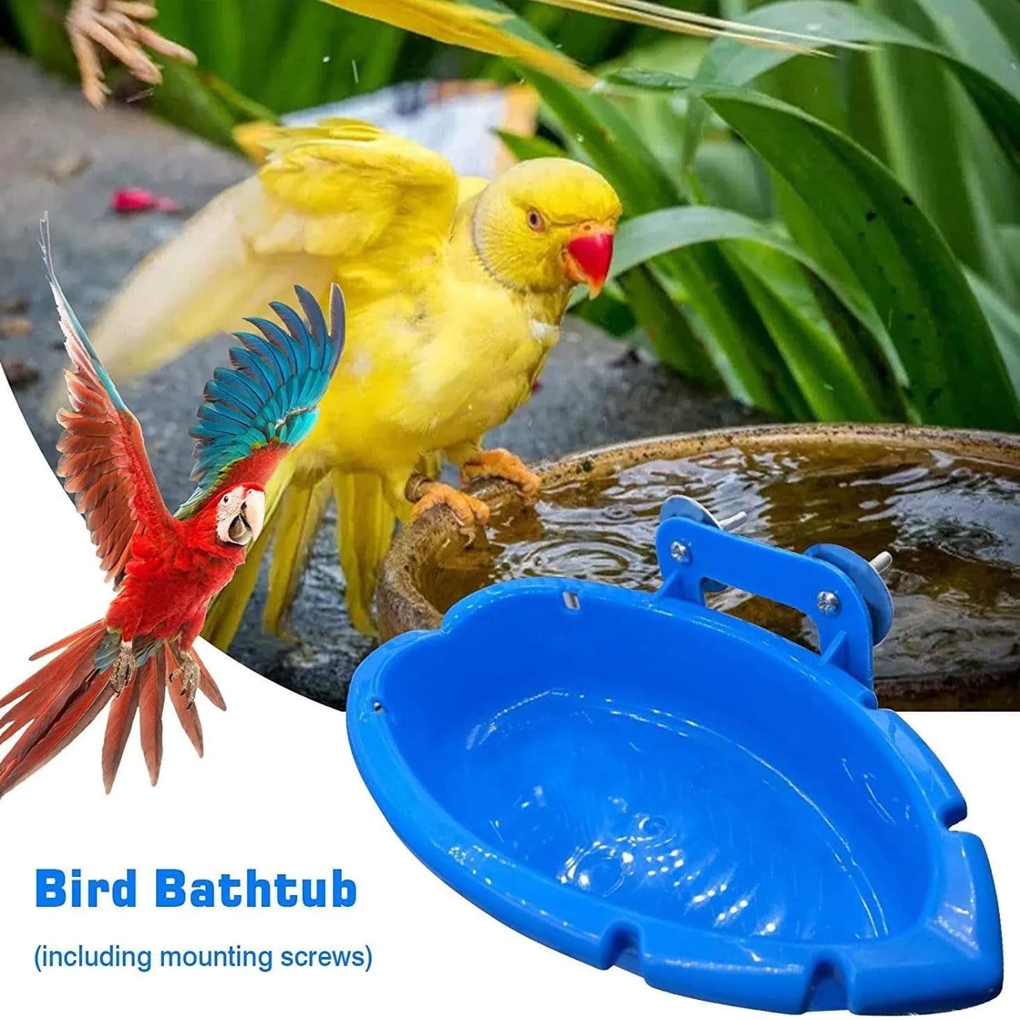 image-Multifunctional Feeder Bird Bathtub