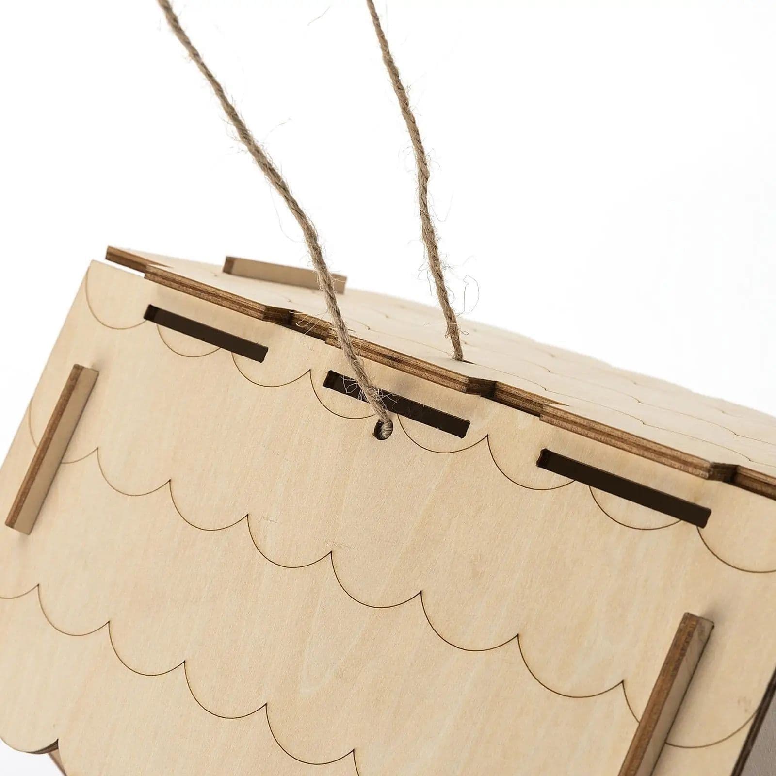 image-DIY Bird House Yard Gift Shelter Outdoor Unfinished Bird Nest Wooden Nesting Box