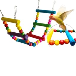 image-7PCs Parrot Toys Bird Cage Accessories