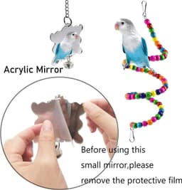 image-7PCs Parrot Toys Bird Cage Accessories