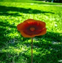 image-Ground Metal Flower With Sheep Hook Bird Feeder