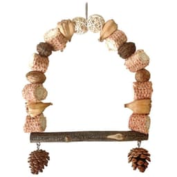 image-Wooden Parrot Swing Natural Log Bird Stand Pole Perched Wooden Mountain Parrot Toys