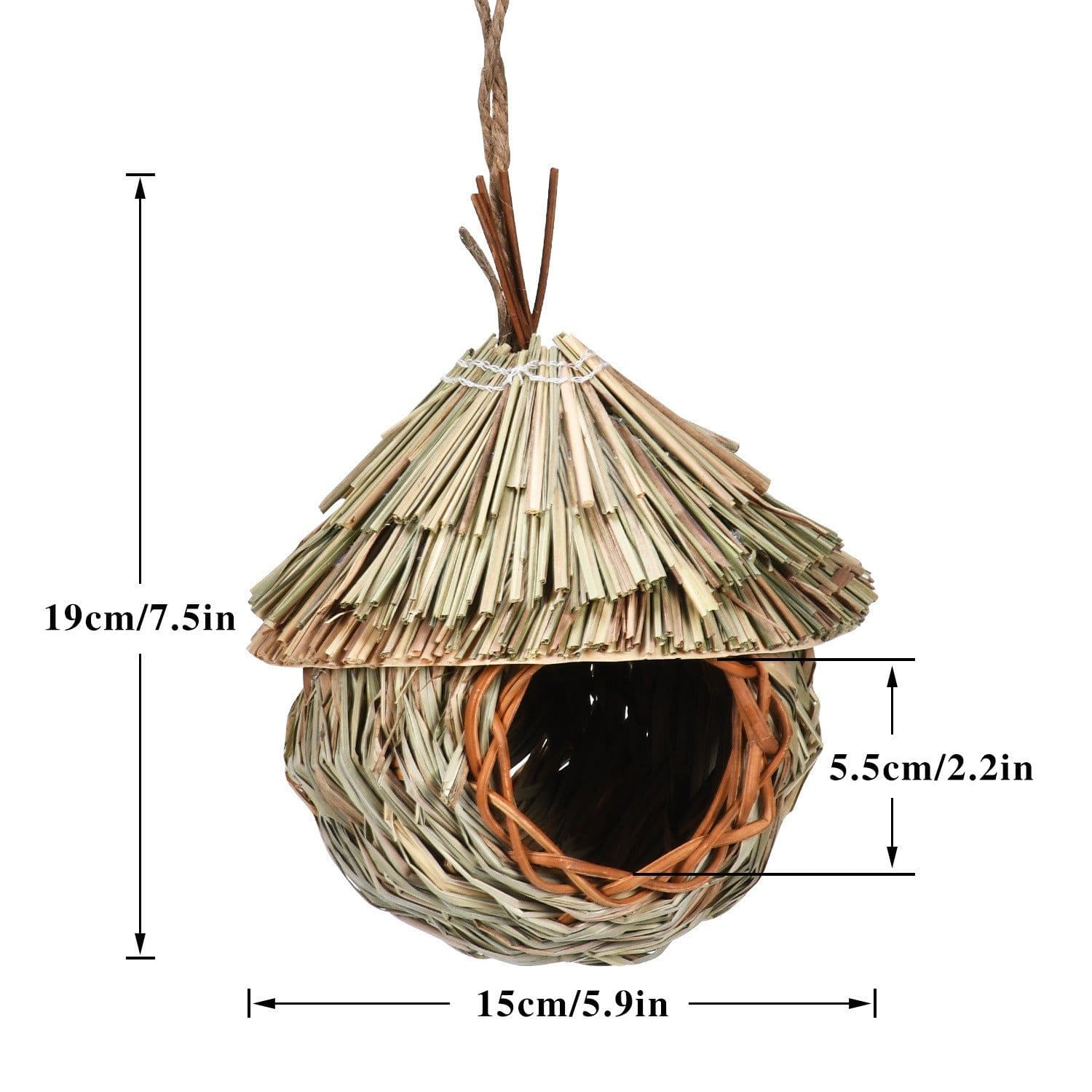 image-Creative Hanging Straw Bird Nest Manual Environment Layout