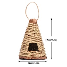 image-Creative Flat Bottomed Grass Woven Bird's Nest Horticultural Decoration