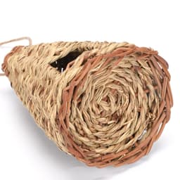 image-Creative Flat Bottomed Grass Woven Bird's Nest Horticultural Decoration