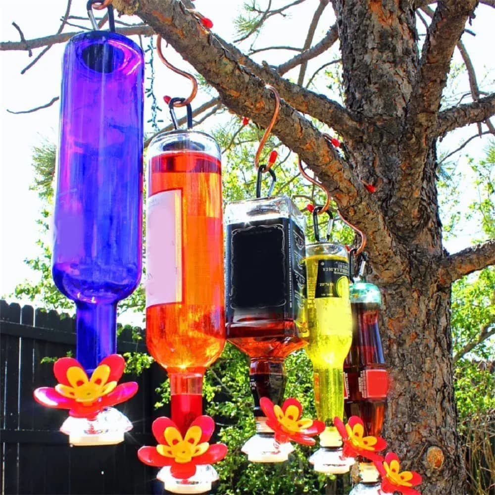 image-Outdoor Garden Courtyard Wine Bottle Bird Landscape Decoration Bird Feeder