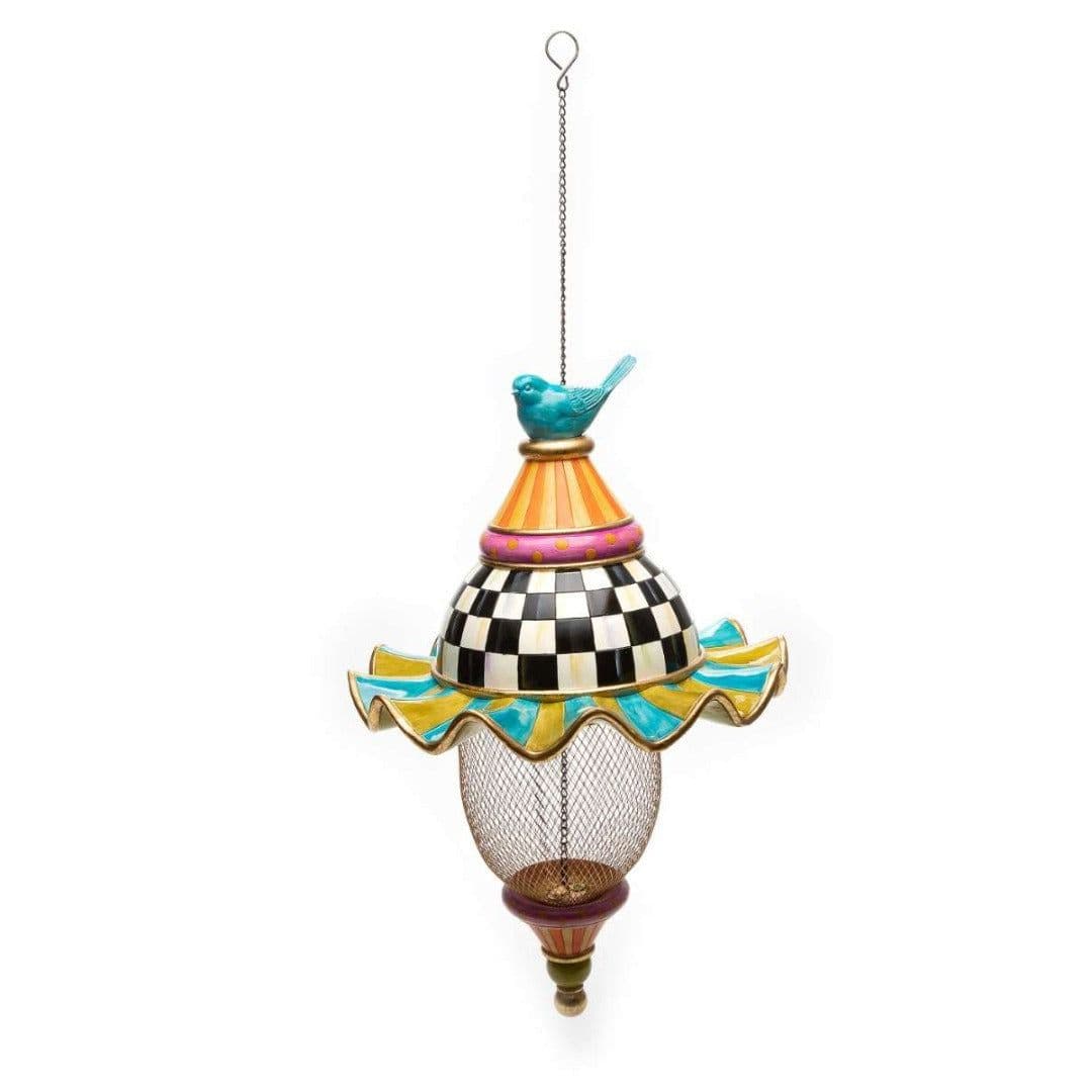 image-Metal Bird Feeder Creative Pattern Birdhouse Hanging Decor Garden Yard Window Parrot Feeding Pendant Decoration