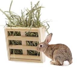 image-Wooden Grass Rack And Food Box Rabbit Chinchilla
