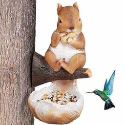 image-Cute Squirrel Bird Feeder For Garden Decoration