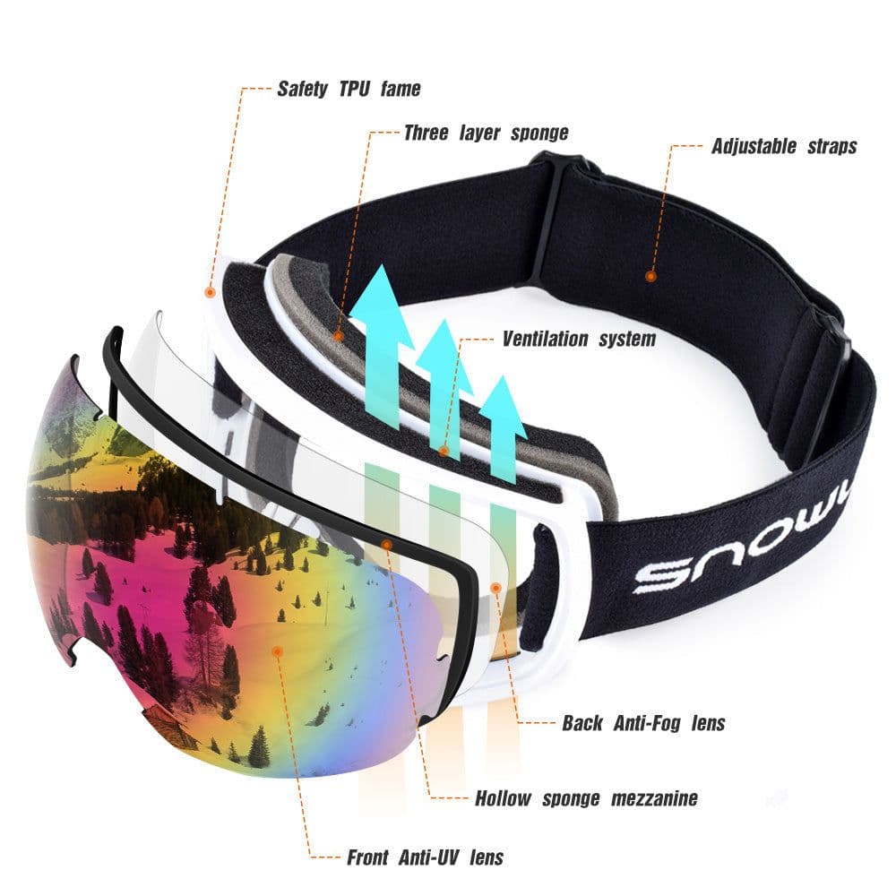 image-New double-layer anti-fog ski goggles, mountaineering ski goggles, men's and women's snow glasses card myopia