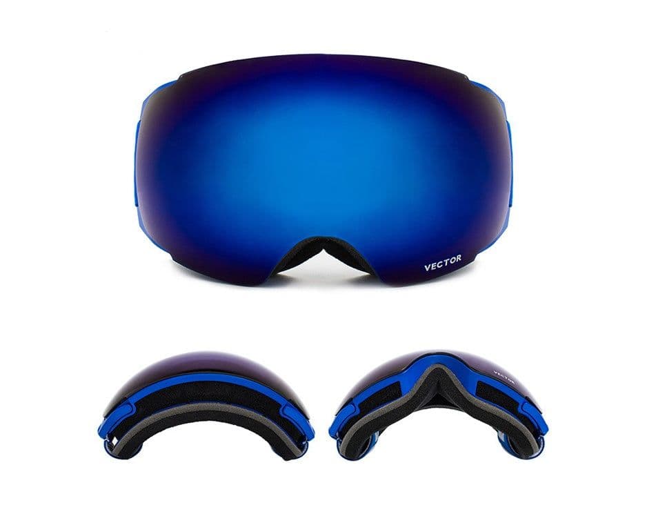 image-Compass ski glasses for men and women double-layer lens anti-fog spherical surface with magnets can be changed mountaineering goggles