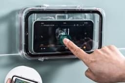 image-BathroomMobile Phone Box WaterproofStand Toilet Storage Artifact Toilet Bath Rack Kitchen Chase Drama Watching TV