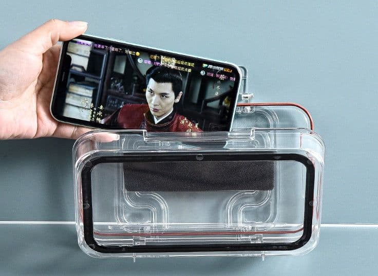 image-BathroomMobile Phone Box WaterproofStand Toilet Storage Artifact Toilet Bath Rack Kitchen Chase Drama Watching TV