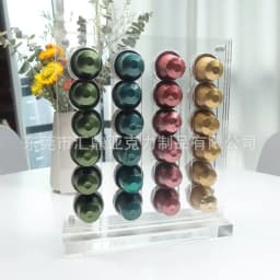image-Acrylic Coffee Capsule Display Stand - Transparent