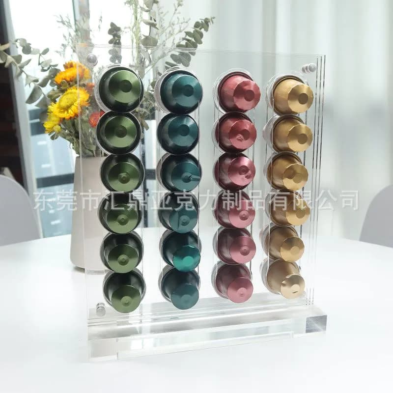 image-Acrylic Coffee Capsule Display Stand - Transparent