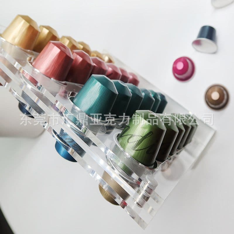image-Acrylic Coffee Capsule Display Stand - Transparent