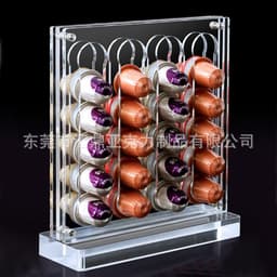 image-Acrylic Coffee Capsule Display Stand - Transparent