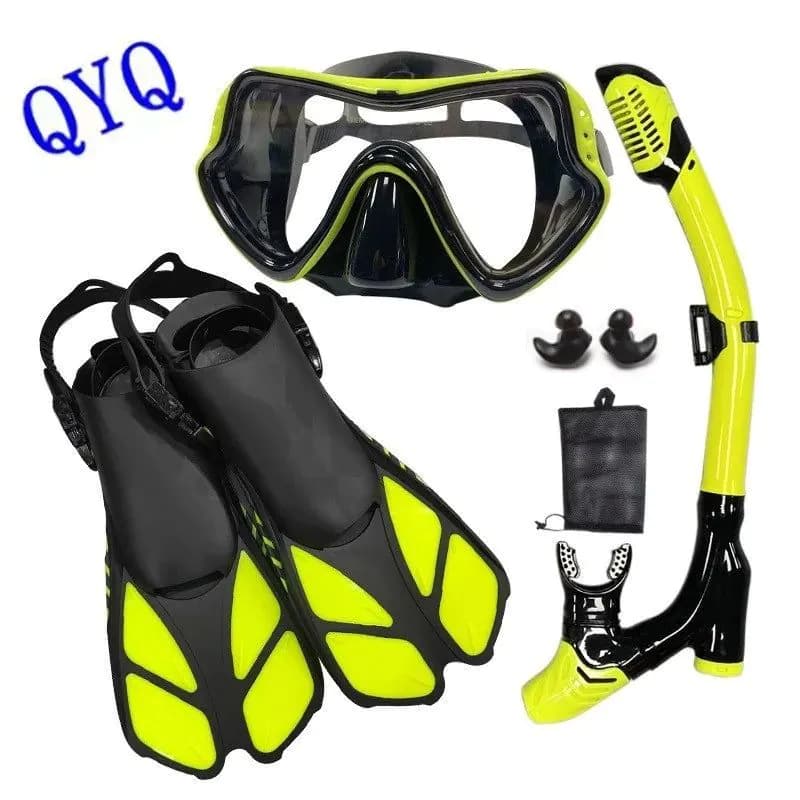 image-QYQ Diving Fins Snorkel Goggles Set Model 306+398+F92