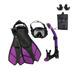 image-QYQ Diving Fins Snorkel Goggles Set Model 306+398+F92