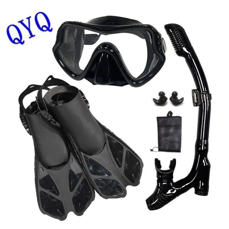 image-QYQ Diving Fins Snorkel Goggles Set Model 306+398+F92
