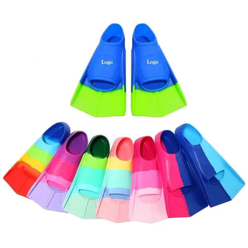 image-Swimming Fins Silicone Short Frog Flippers Adults Kids