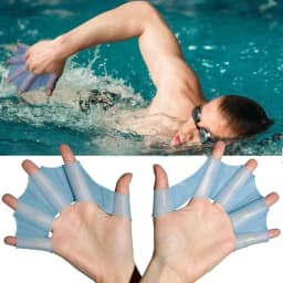 image-Silicone Swimming Fins Flipper Half Finger Webbed Gloves