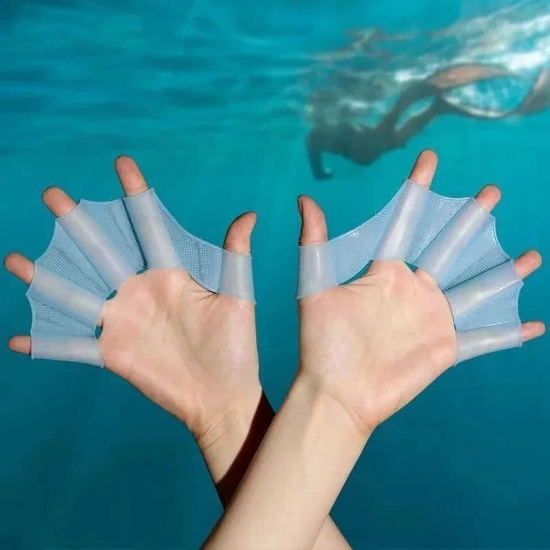 image-Silicone Swimming Fins Flipper Half Finger Webbed Gloves