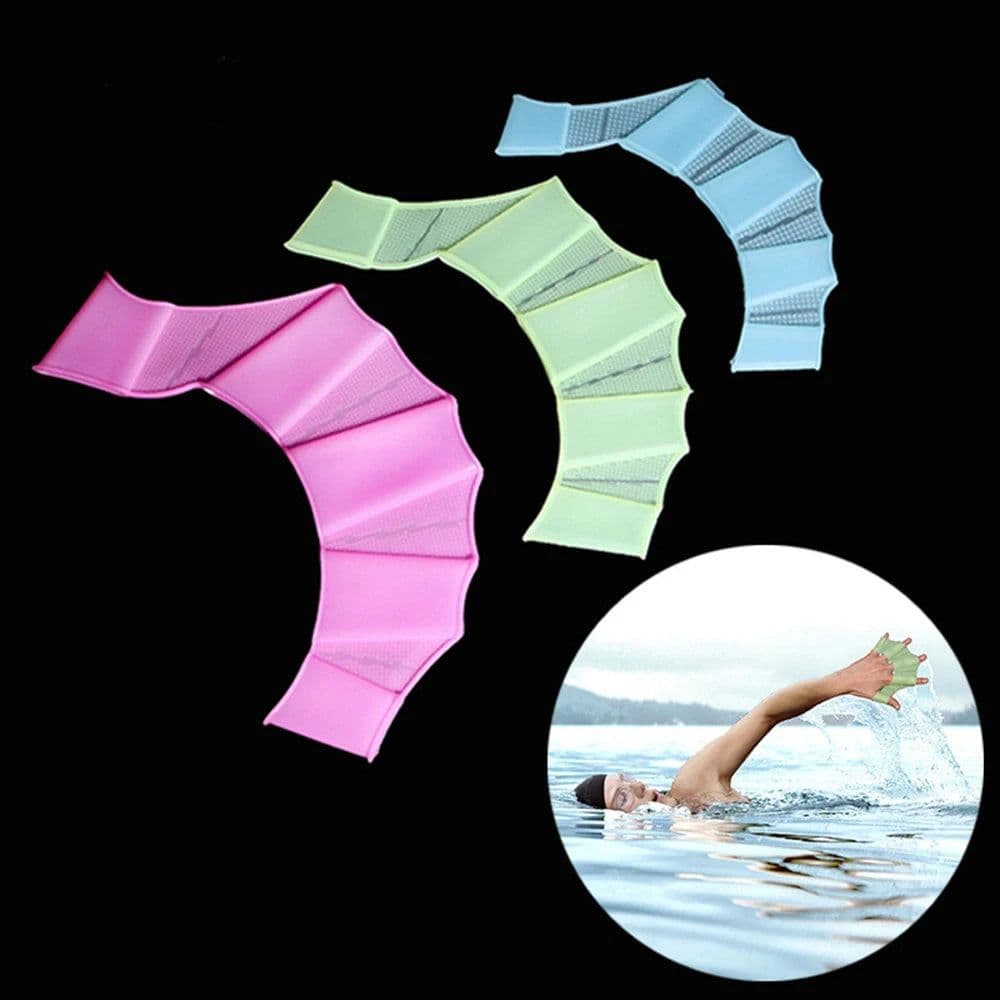 image-Silicone Swimming Fins Flipper Half Finger Webbed Gloves