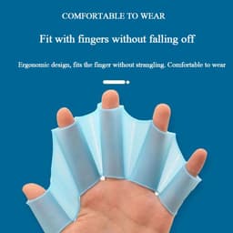 image-Silicone Swimming Hand Fins Half Finger Diving Gloves