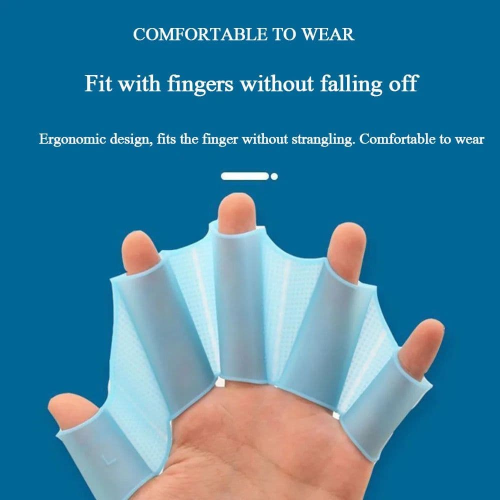 image-Silicone Swimming Hand Fins Half Finger Diving Gloves