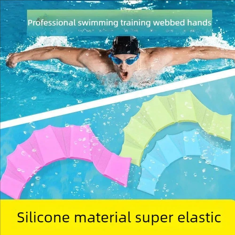 image-Silicone Swimming Hand Fins Half Finger Diving Gloves