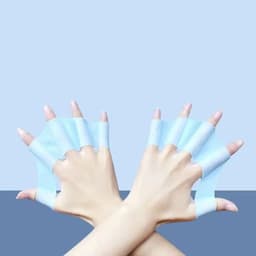 image-Silicone Swimming Hand Fins Half Finger Diving Gloves