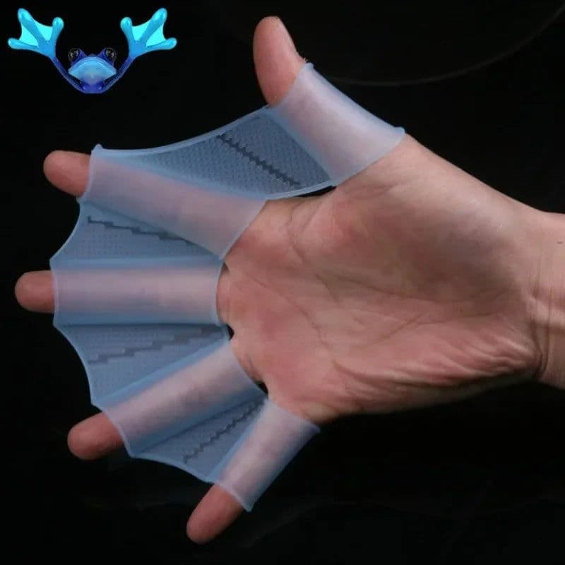image-Silicone Swim Hand Fins Webbed Gloves Training Paddles