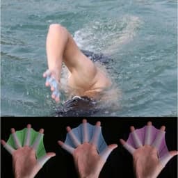 image-Silicone Swim Hand Fins Webbed Gloves Training Paddles