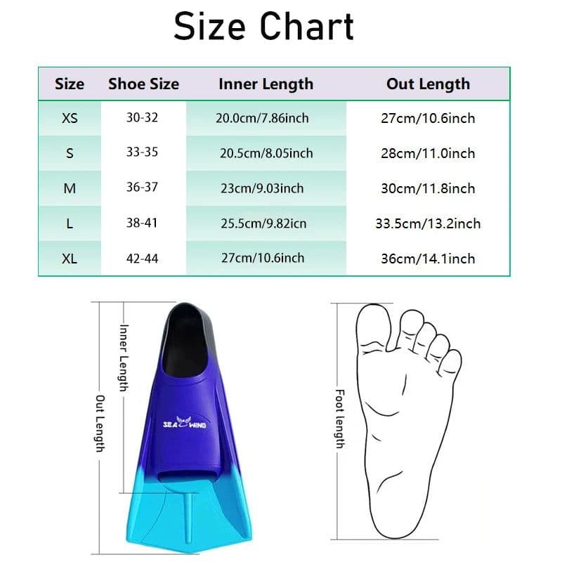 image-QUESHARK Silicone Diving Fins MM614 - 18 Colors
