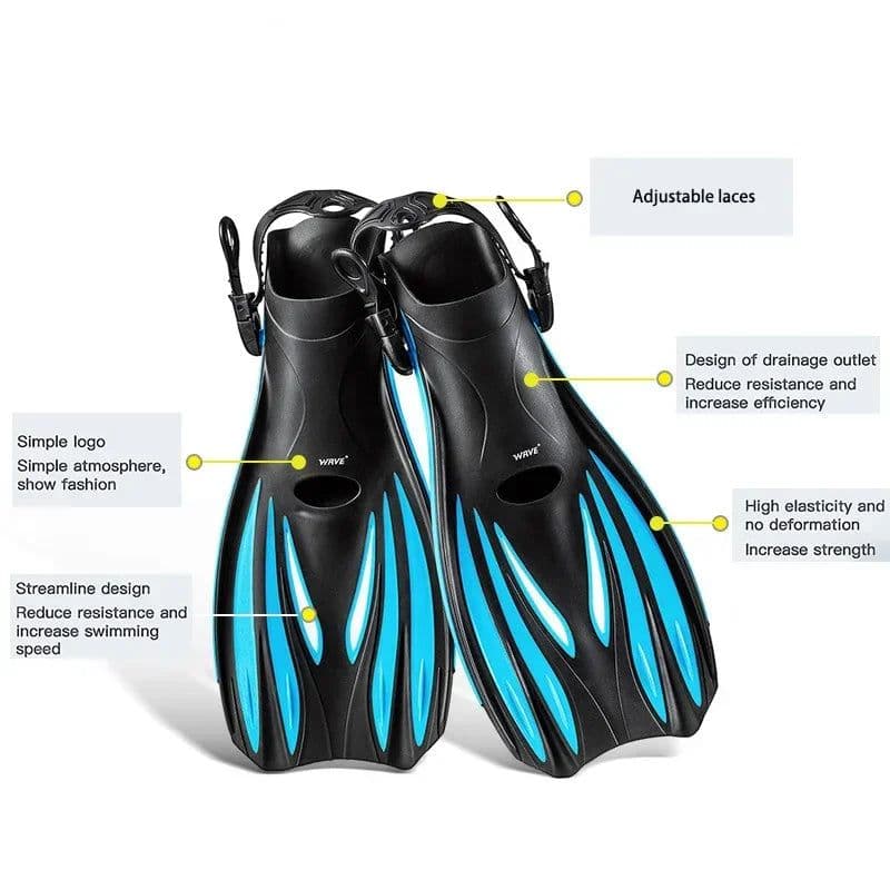 image-Swimming Fins Snorkel Diving Flippers Open Heel Adult