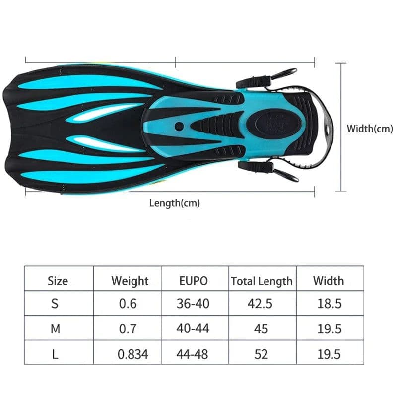image-Swimming Fins Snorkel Diving Flippers Open Heel Adult