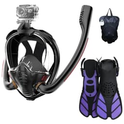 image-Snorkeling Mask Double Tube Full Face Silicone Diving Gear