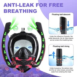 image-Snorkeling Mask Double Tube Full Face Silicone Diving Gear