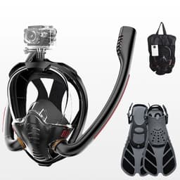 image-Snorkeling Mask Double Tube Full Face Silicone Diving Gear