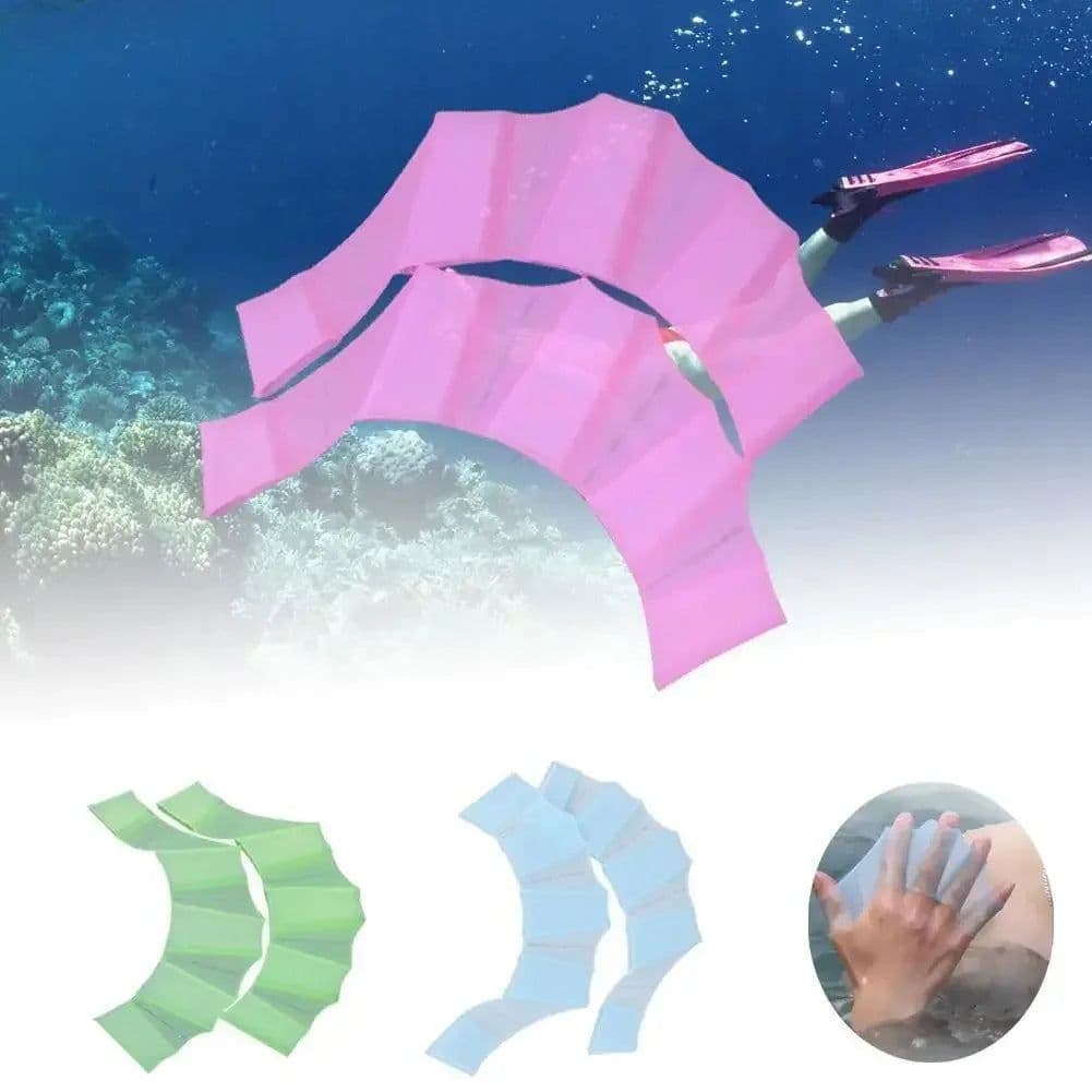 image-Silicone Swimming Hand Paddles Child Training
