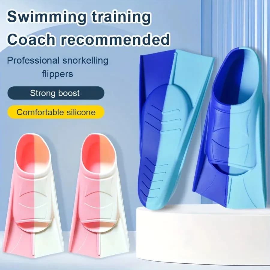 image-Silicone Swimming Fins Full Foot Adults Snorkeling Diving