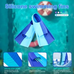 image-Silicone Swimming Fins Full Foot Adults Snorkeling Diving