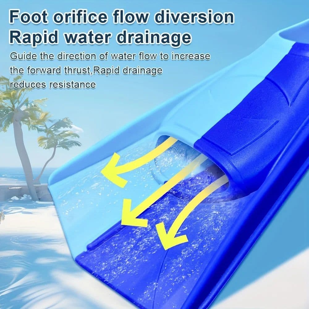 image-Silicone Swimming Fins Full Foot Adults Snorkeling Diving