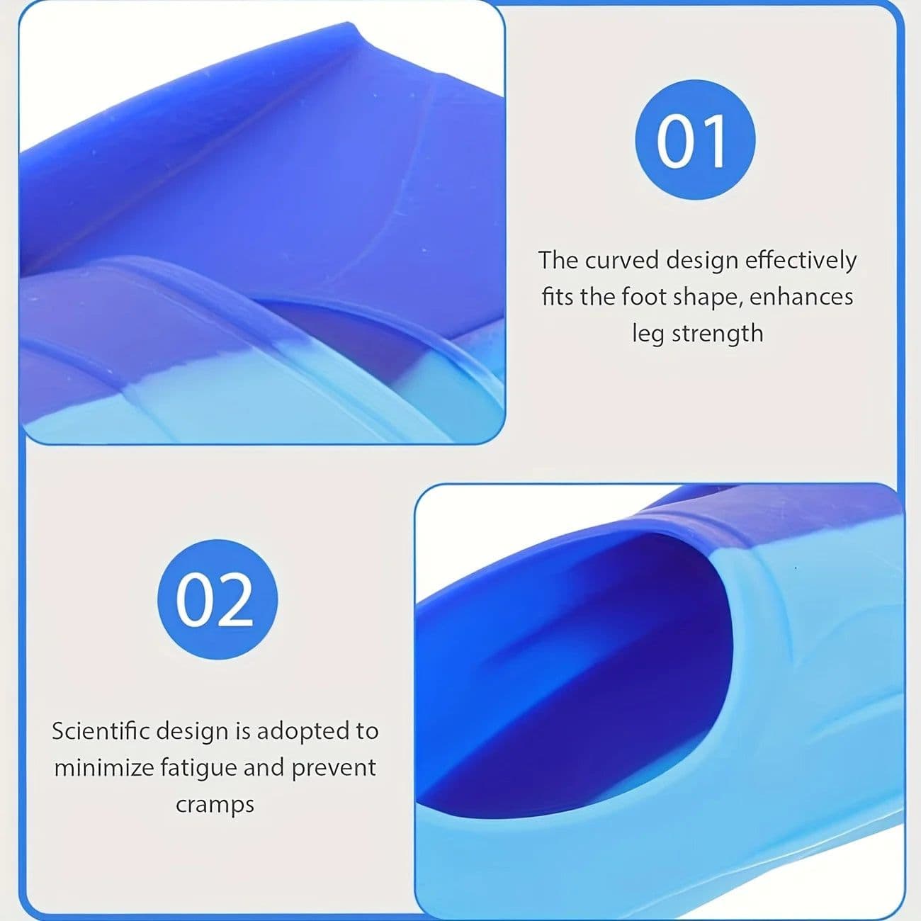 image-Silicone Swimming Fins Full Foot Adults Snorkeling Diving